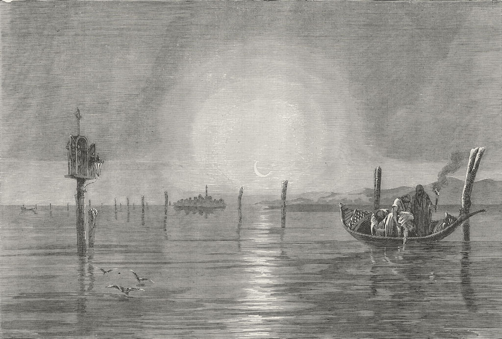 VENICE. River Basin of Po & Lagoons Adriatic. lagoon 1880 old antique print