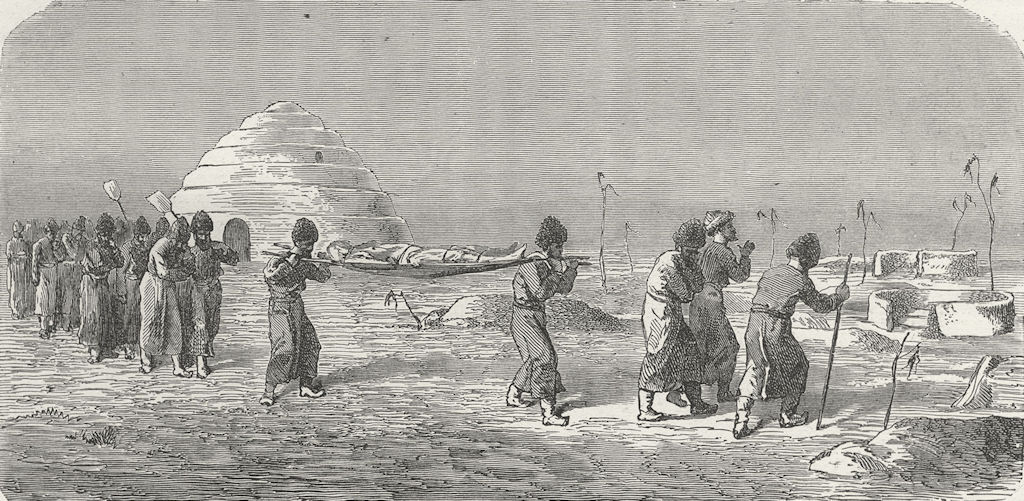 SHIPS. West Turkestan. Turkoman burial 1880 old antique vintage print picture