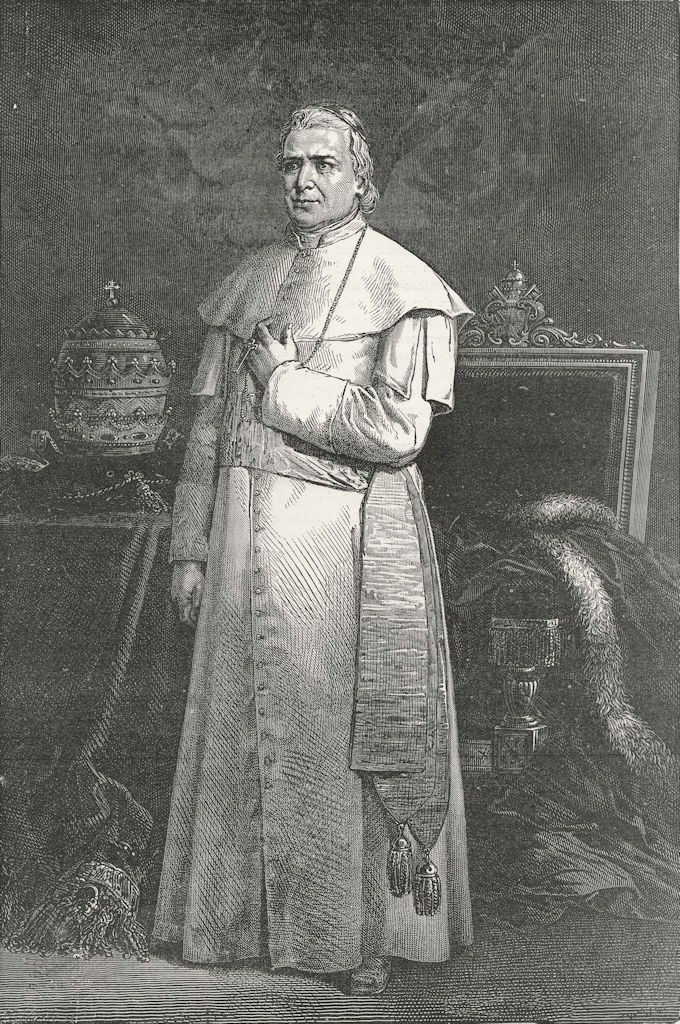 ROME. Pius IX(From a Photograph) 1880 old antique vintage print picture