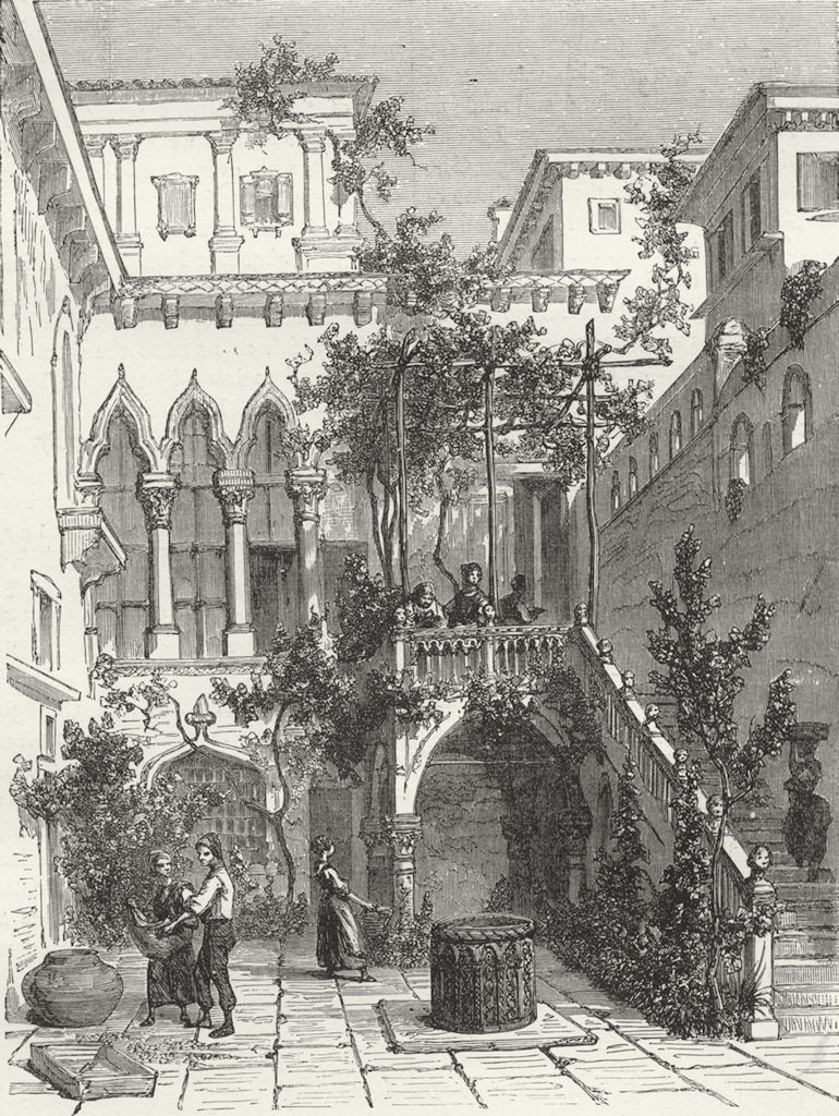 VENICE. Palace Talviali 1880 old antique vintage print picture