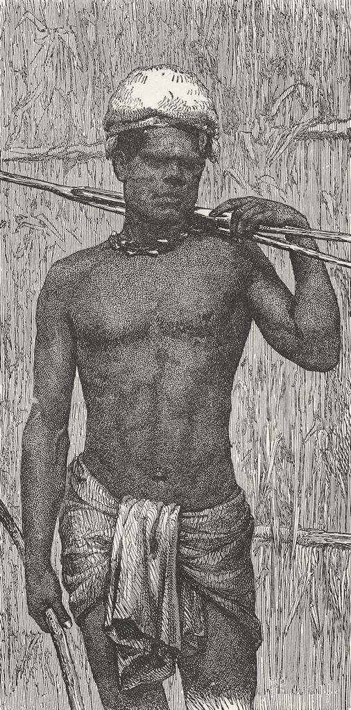 Associate Product NEW CALEDONIA. Fisherman of Kanala 1880 old antique vintage print picture