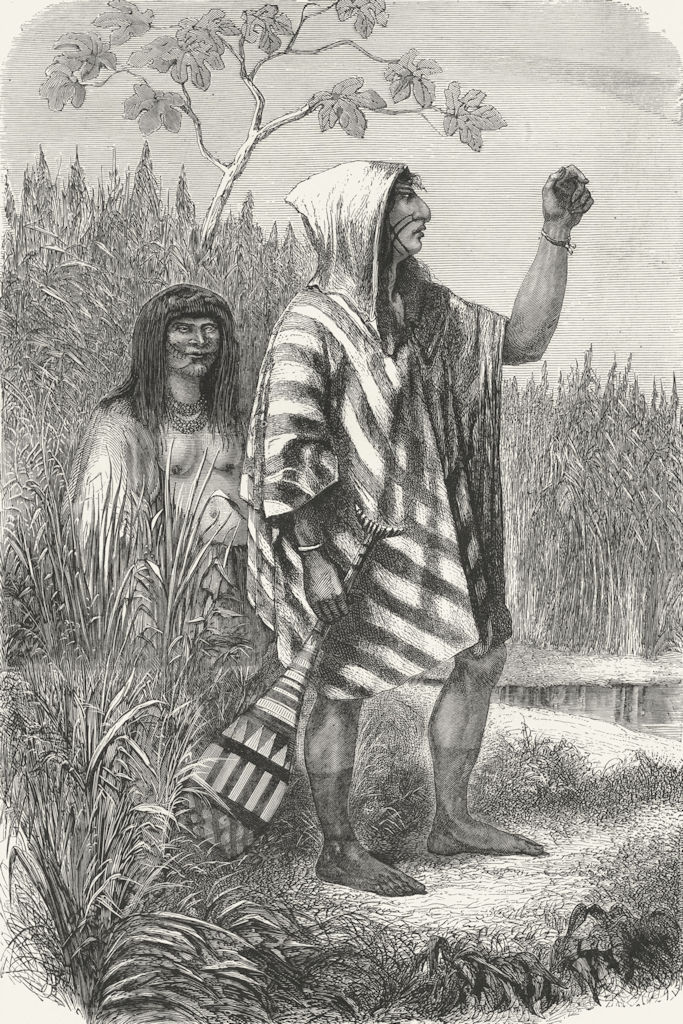 BRAZIL. Zummate Indians of Upper Trombetas 1880 old antique print picture
