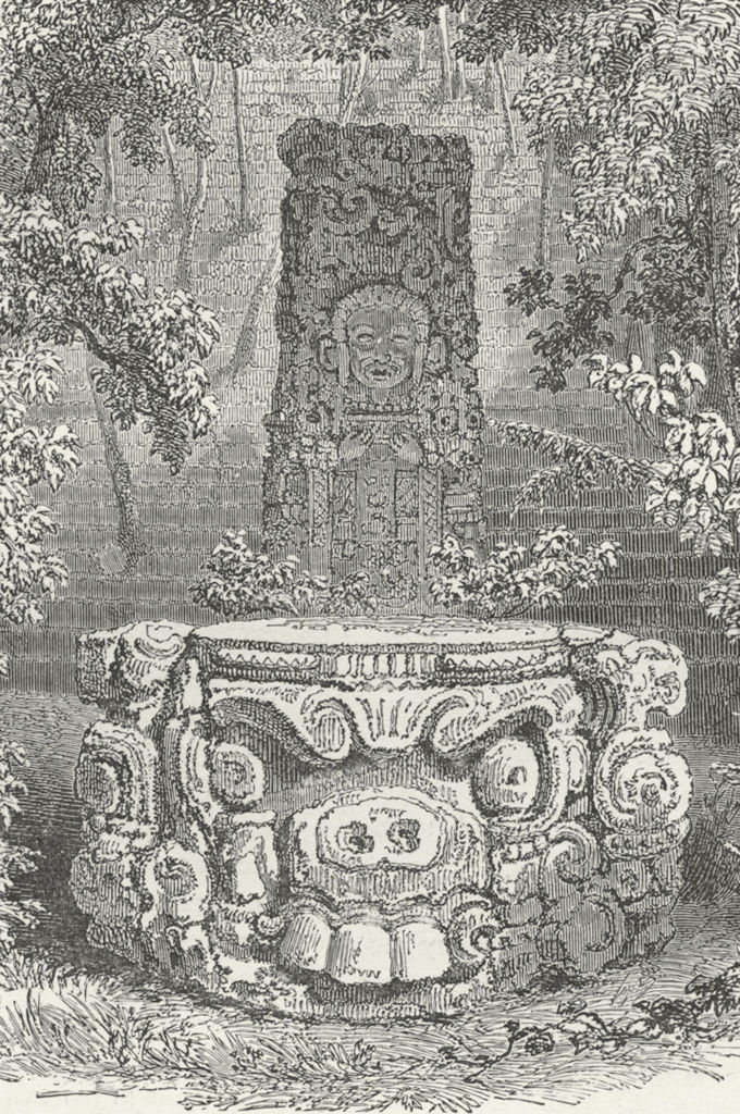 MEXICO. Cofre de Perote. Aztec Idol 1880 old antique vintage print picture