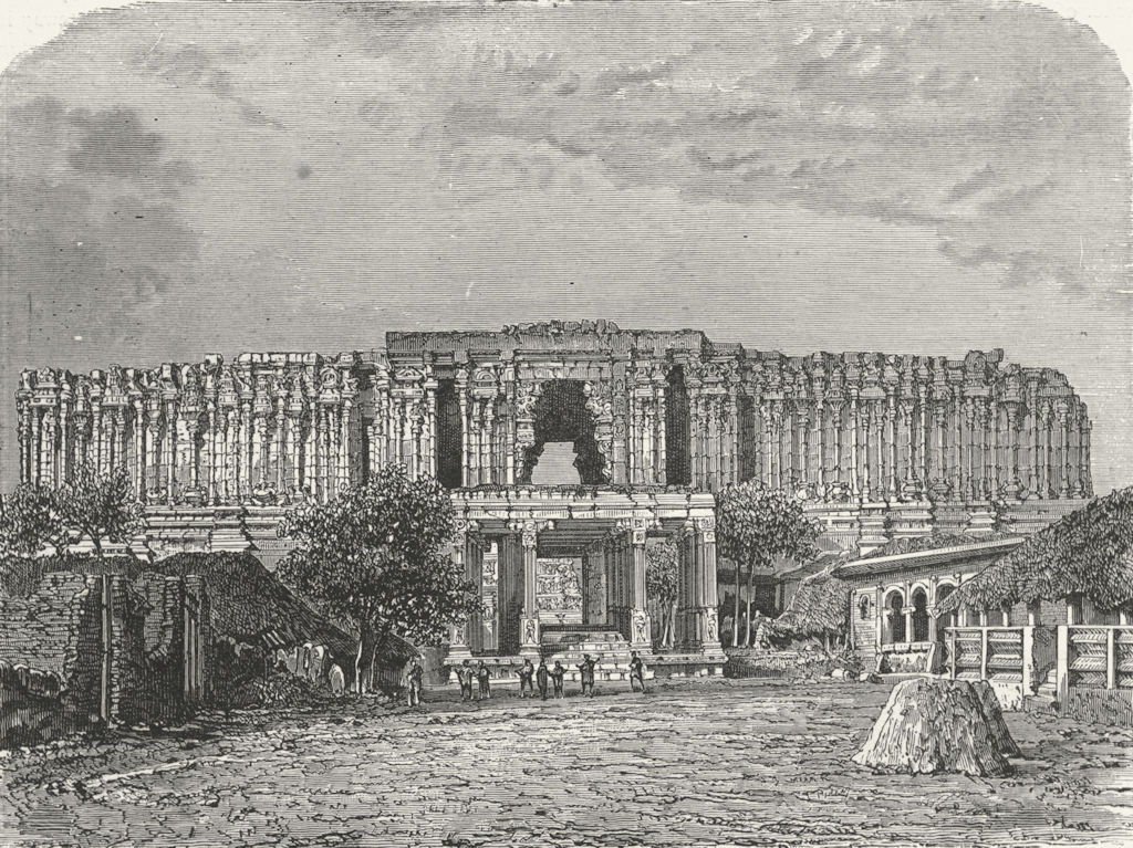 Associate Product INDIA. Thiruchchirapalli. Siringam Temple, Royal Gate 1880 old antique print