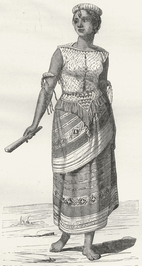PORTRAITS. Borneo. Woman of Isle Koti  1880 old antique vintage print picture