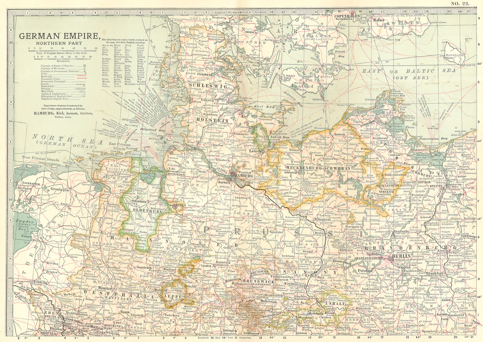 Associate Product GERMANY NORTH.Prussia Hannover Brandenburg.Shows battlefields/dates 1903 map