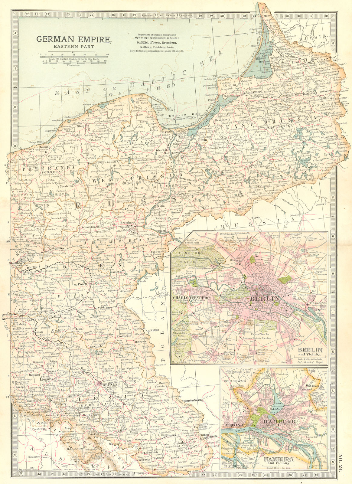 PRUSSIA POLAND POSEN SILESIA. Berlin Hamburg.Shows battlefields/dates 1903 map