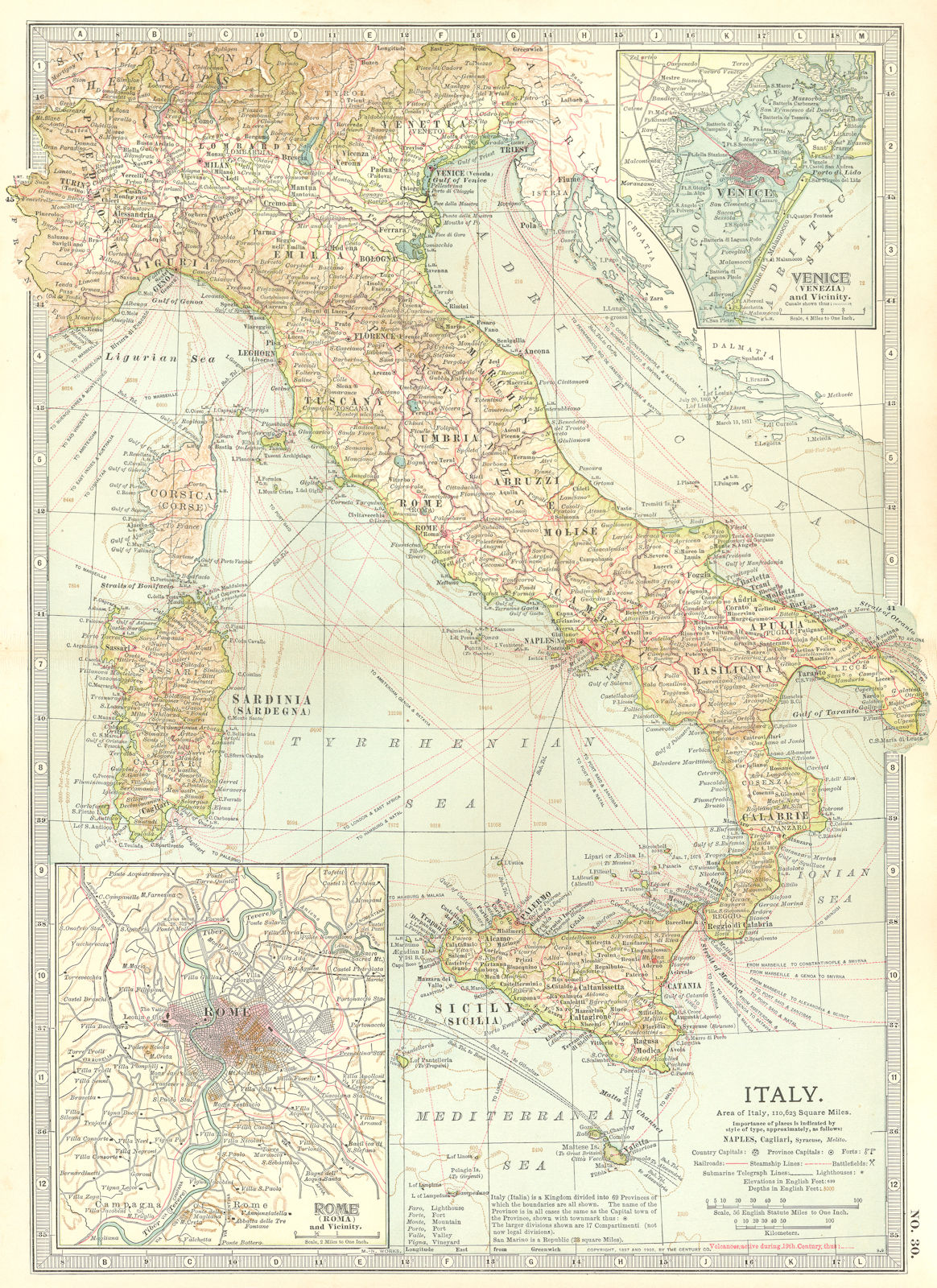 Associate Product ITALY. Rome Venice.Shows key naval battles/dates 1811 1866 1676 241BC 1903 map