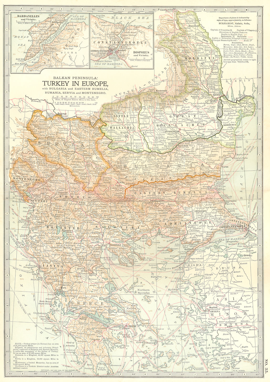 Associate Product BALKANS.Turkey Greece Bulgaria Romania Constantinople.w/ Battlefields 1903 map