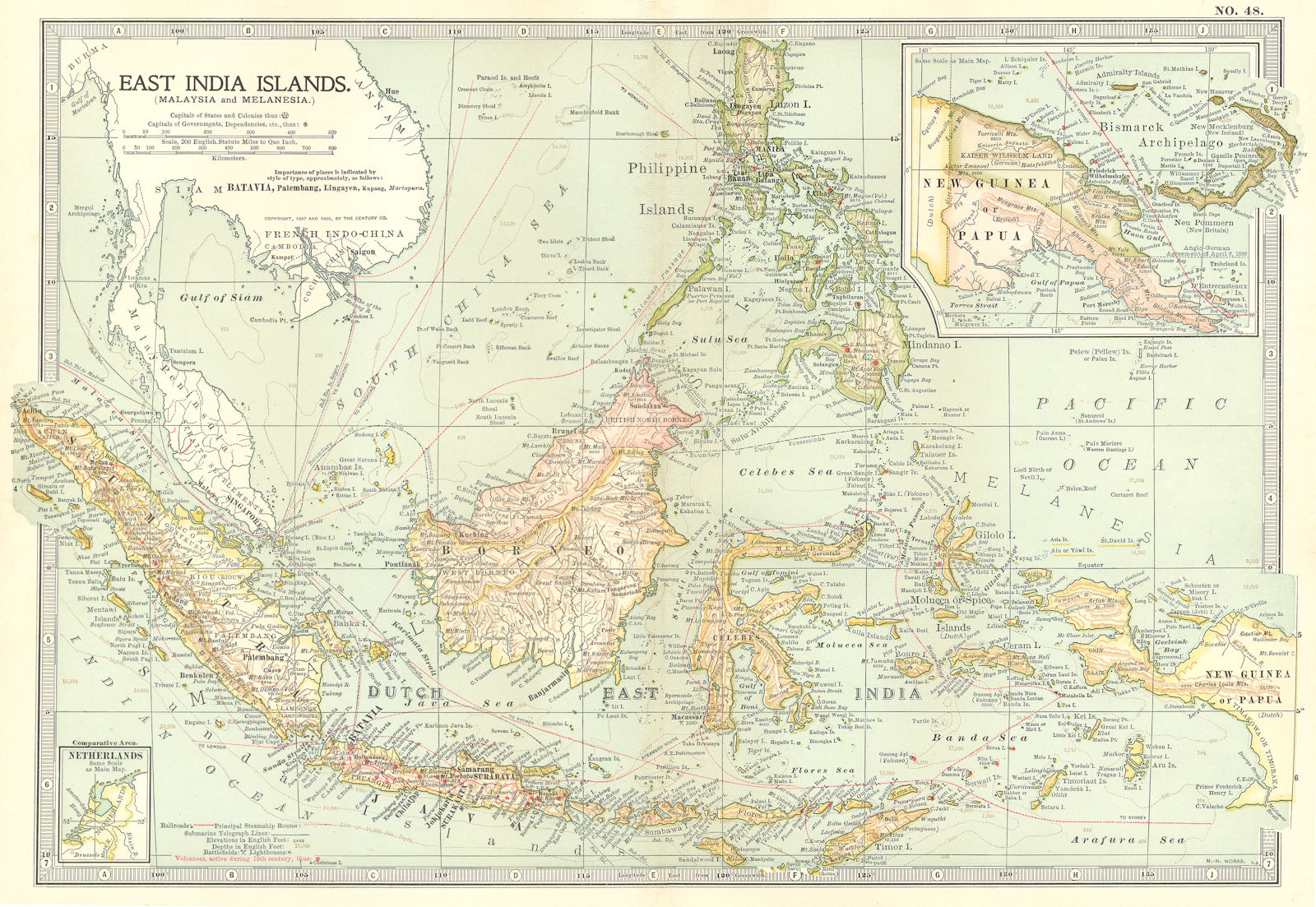 INDONESIA. Borneo Sulawesi Sumatra; New Guinea Sarawak Philippines 1903 map