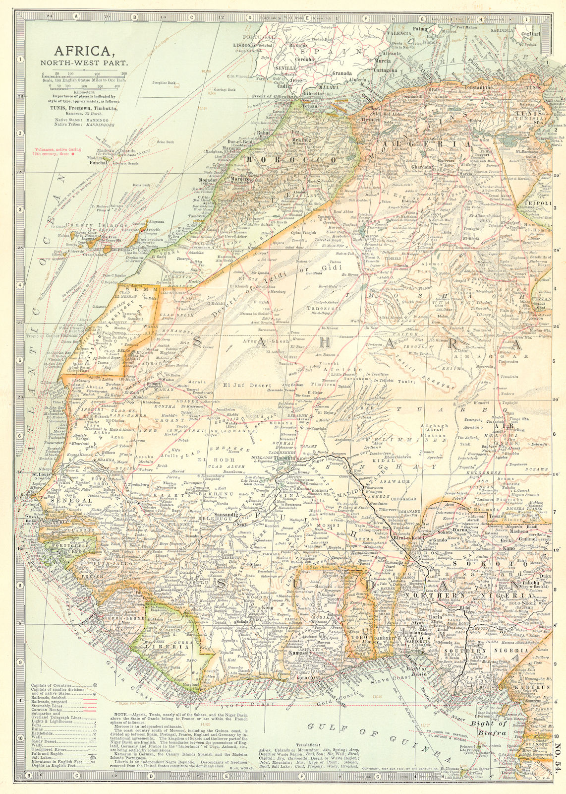 WEST AFRICA. Algeria Morocco Nigeria Senegal Togo Gold Coast Ghana 1903 map