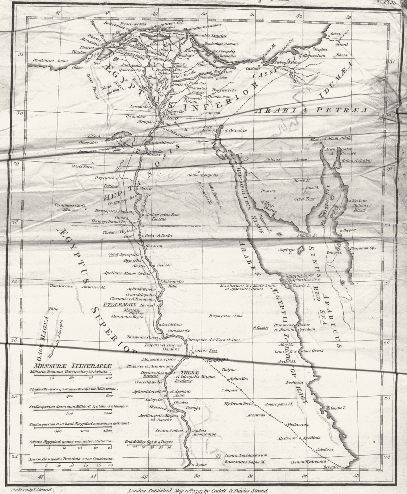 EGYPT. Aegyptus Antiqua. Classical. ADAM 1816 old antique map plan chart