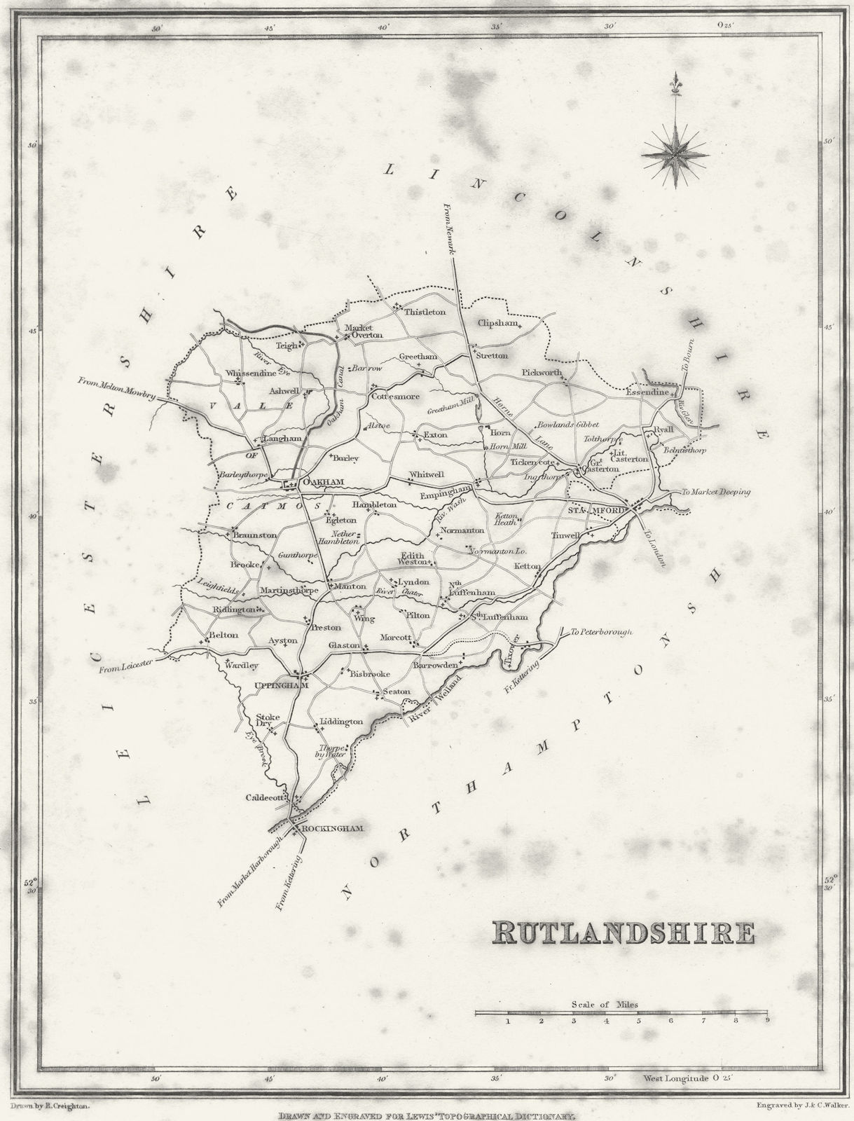 Associate Product RUTLAND. Rutlandshire. Lewis 1831 old antique vintage map plan chart