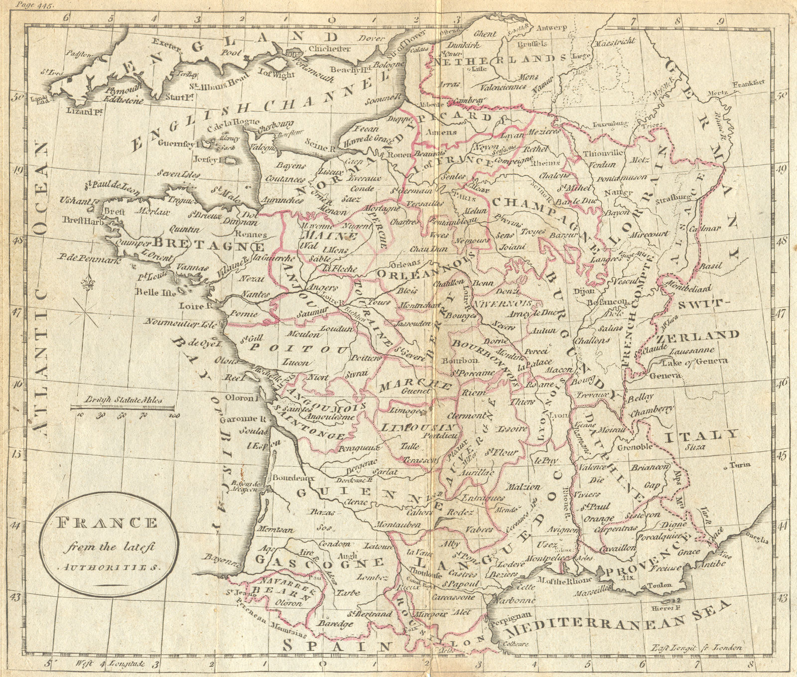 FRANCE. Guthrie [Condor] 1790 old antique vintage map plan chart