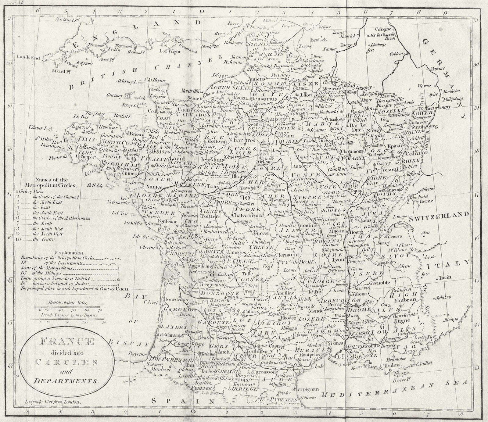 Associate Product FRANCE. Circles & departments. Guthrie 1801 old antique vintage map plan chart
