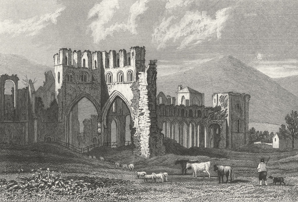 LLANTHONY ABBEY. Attractive view. Monmouthshire. Wales. DUGDALE c1840 print