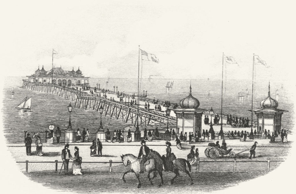 SUSSEX. Hastings Pier. Newman 1860 old antique vintage print picture