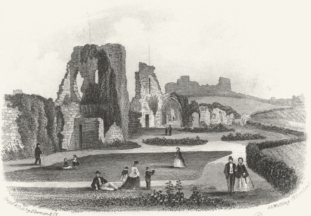 SUSSEX. Hastings Castle. Newman 1860 old antique vintage print picture