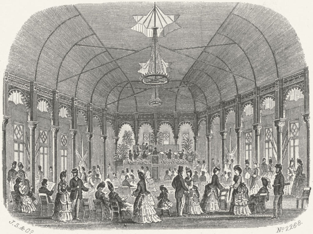 Associate Product HASTINGS. Pavilion, & St Leonards Pier. Kershaw 1860 old antique print picture