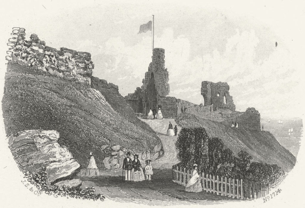 Associate Product HASTINGS. Castle built, reign of William Norman & 1860 old antique print