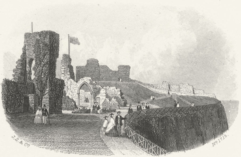 SUSSEX. Hastings Castle. Kershaw 1860 old antique vintage print picture