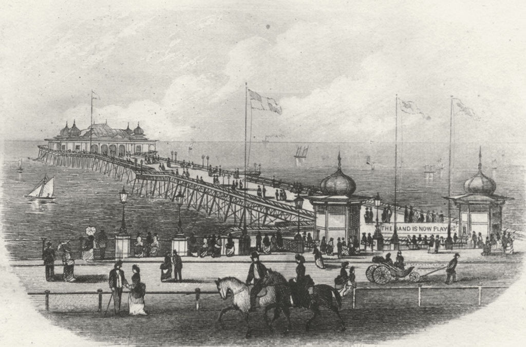 SUSSEX. Hastings Pier. Newman 1860 old antique vintage print picture