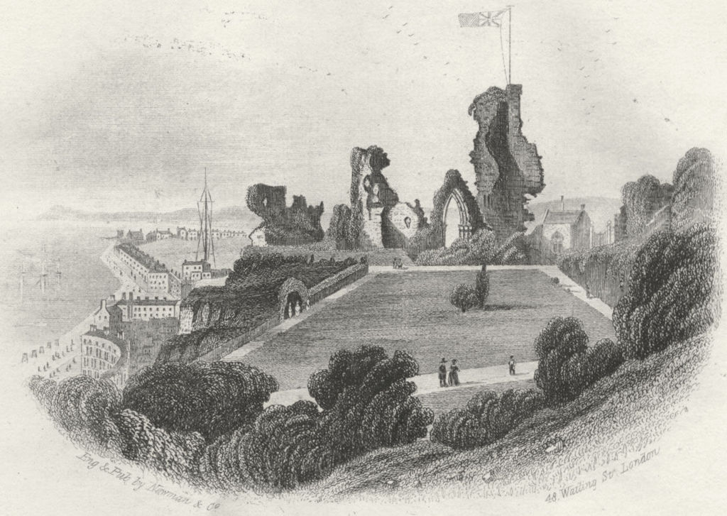 SUSSEX. Hastings Castle. Newman 1860 old antique vintage print picture