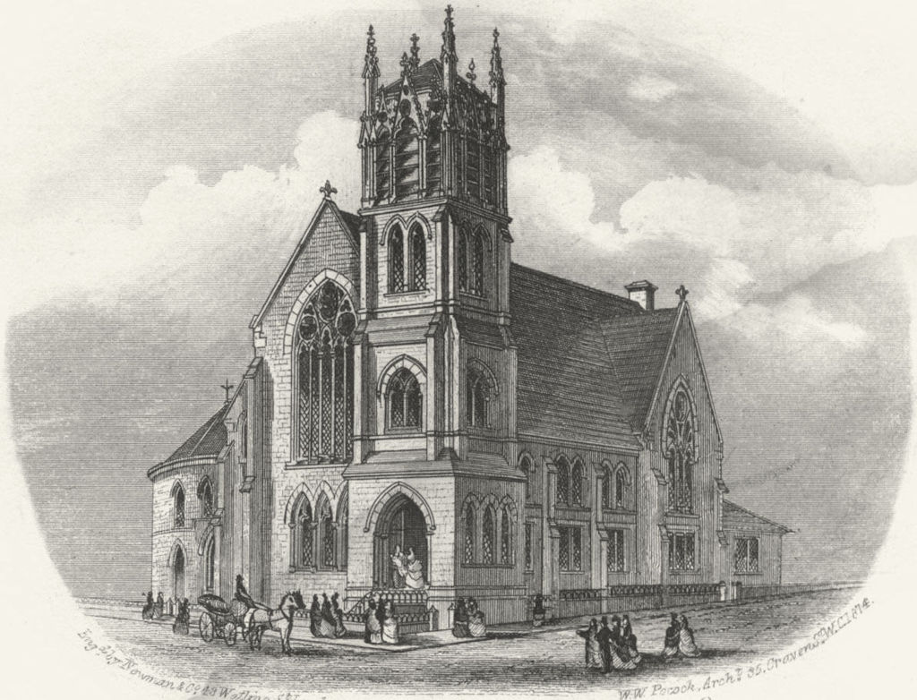 SUSSEX. Wesleyan Methodist chapel, Hastings. Newman 1860 old antique print