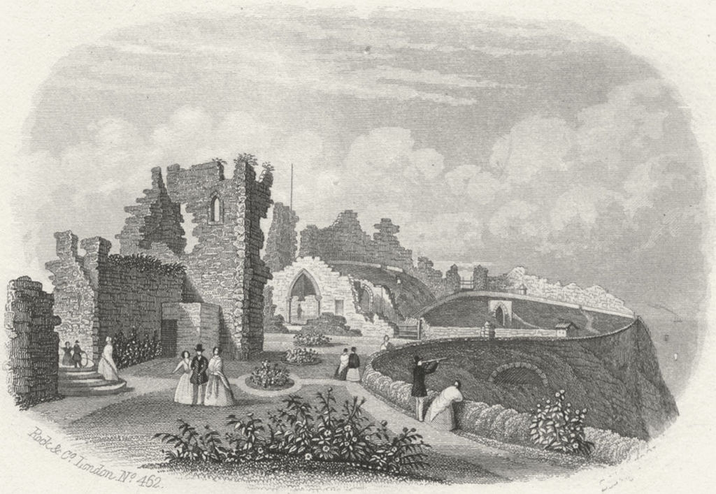 SUSSEX. Hastings Castle. Rock 1860 old antique vintage print picture