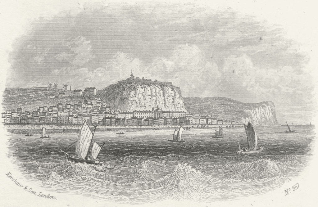 SUSSEX. Hastings sea 1860 old antique vintage print picture