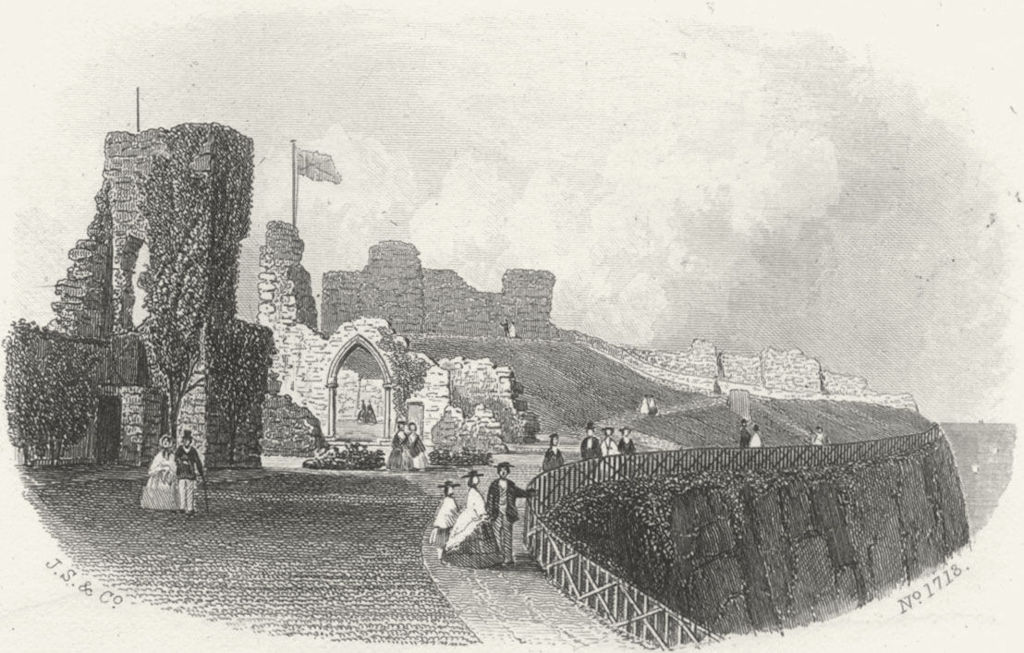 SUSSEX. Hastings Castle 1860 old antique vintage print picture