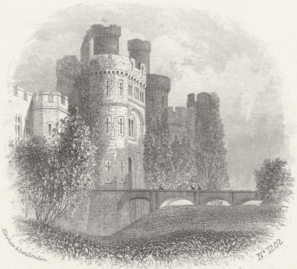 SUSSEX. Hurstmonceaux Castle, Roger de Fiennes 1860 old antique print picture