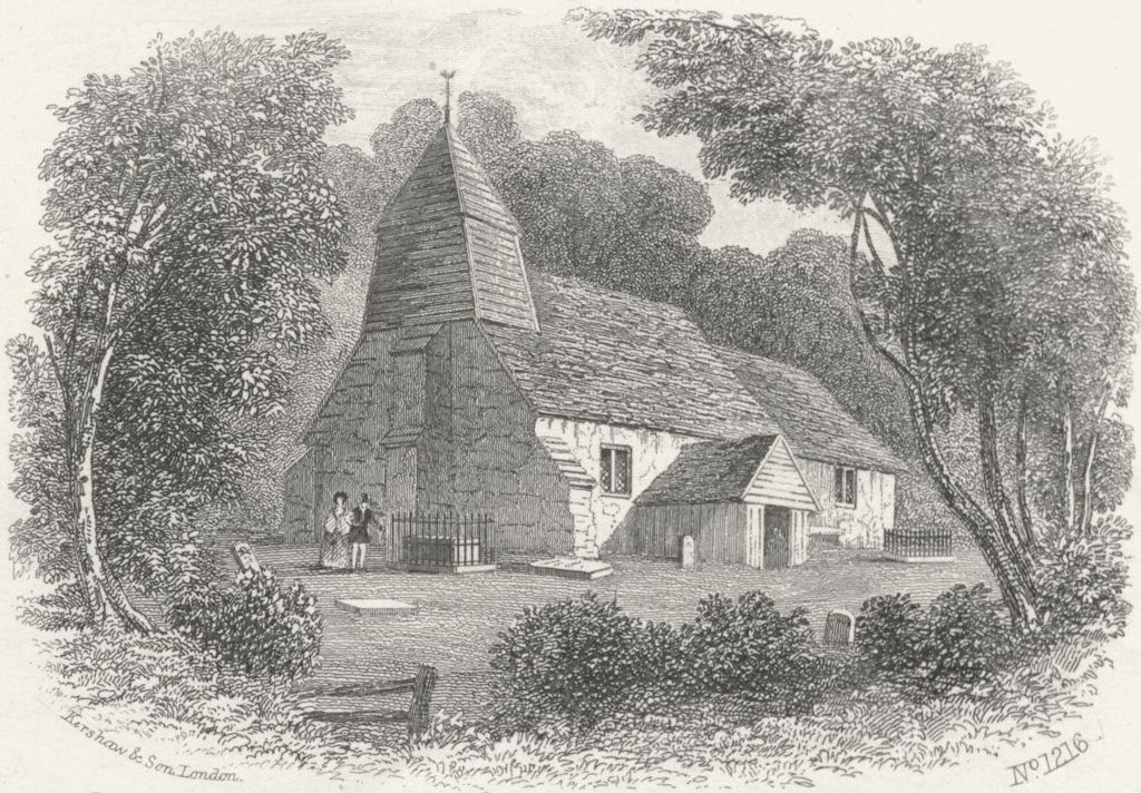 SUSSEX. Hollington Church, Hastings 1860 old antique vintage print picture