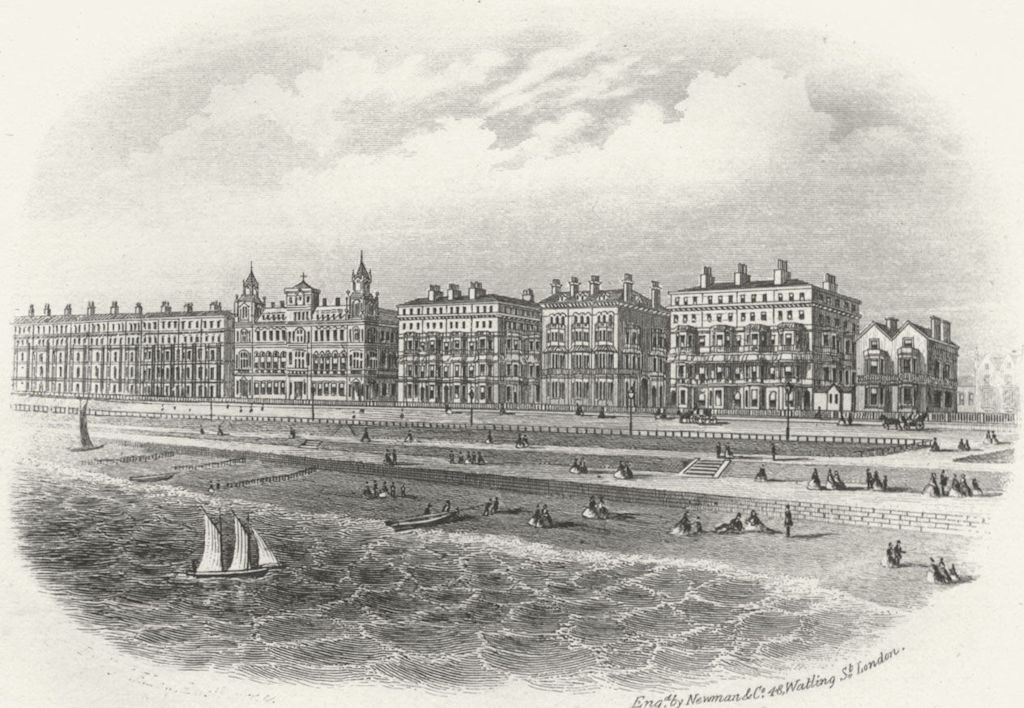 SUSSEX. Cavendish hotel, Parade. Eastbourne. Newman 1860 old antique print