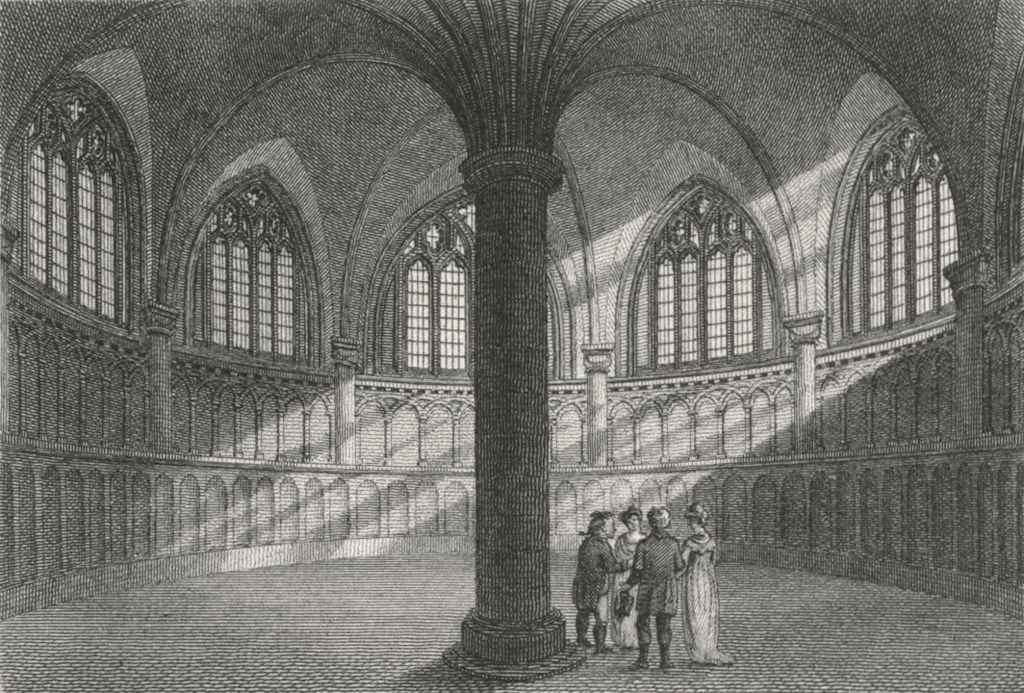 Associate Product WORCS. Chapter House, Worcester Cathedral 1807 old antique print picture