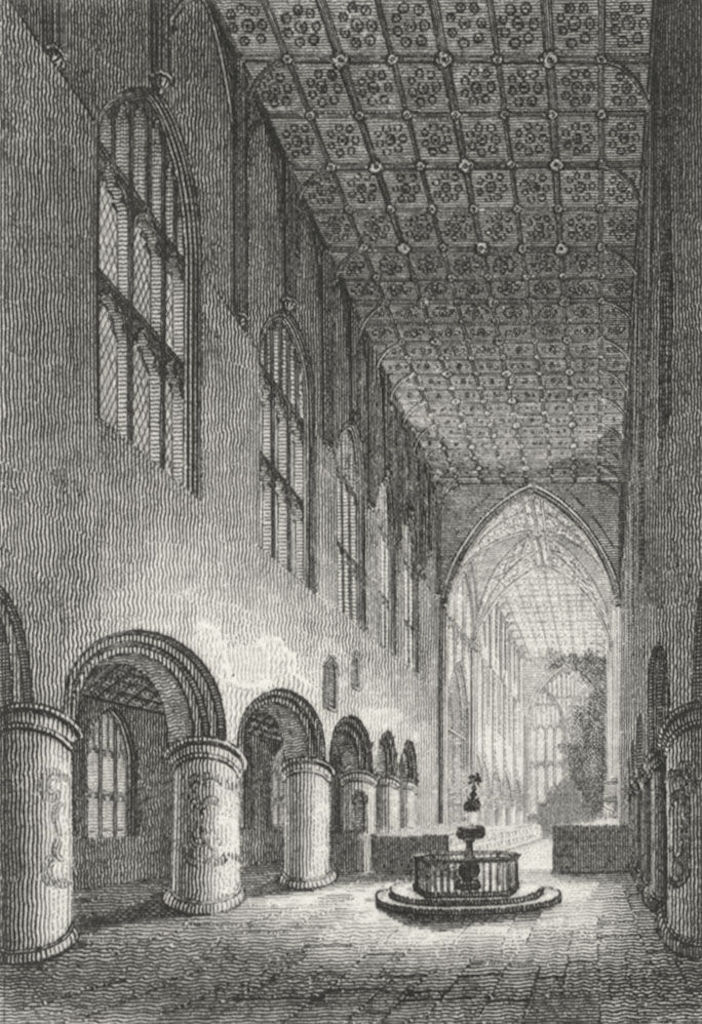 WORCS. Malvern Abbey, Worcestershire 1807 old antique vintage print picture