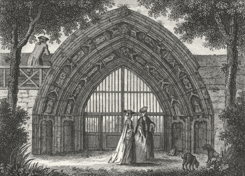 WORCS. Evesham Abbey, Worcestershire 1775 old antique vintage print picture