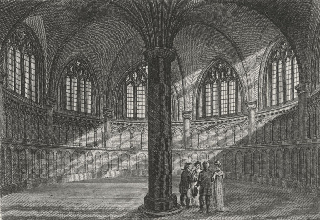 Associate Product WORCS. Chapter House, Worcester Cathedral c1807 old antique print picture