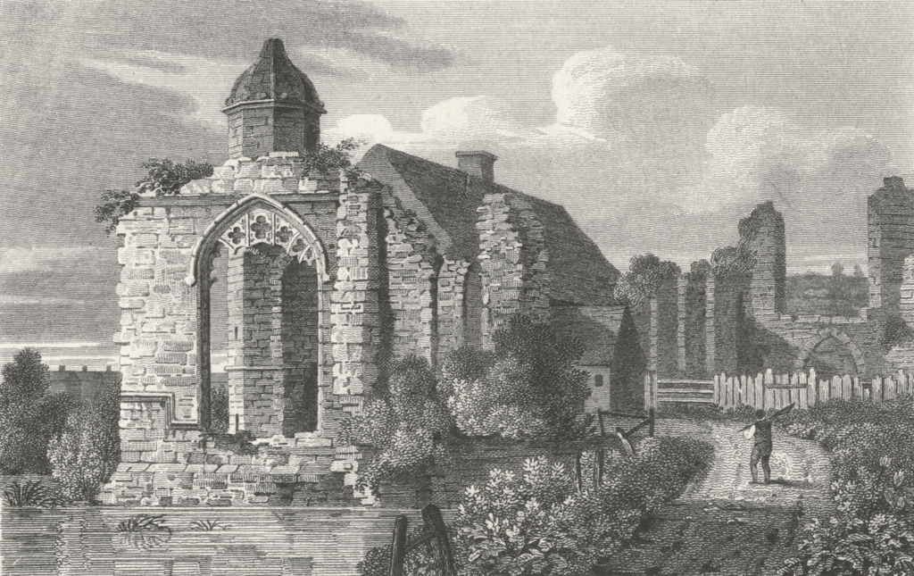 Associate Product DUDLEY. Remains Priory Church, Worcestershire 1812 old antique print picture