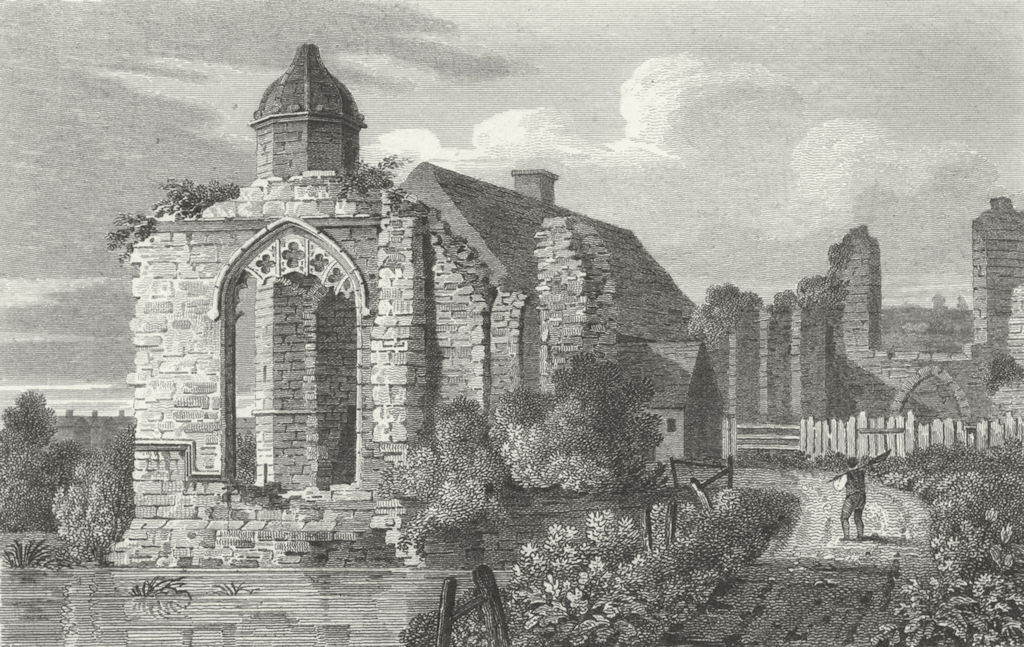 Associate Product DUDLEY. Remains Priory Church, Worcestershire 1812 old antique print picture