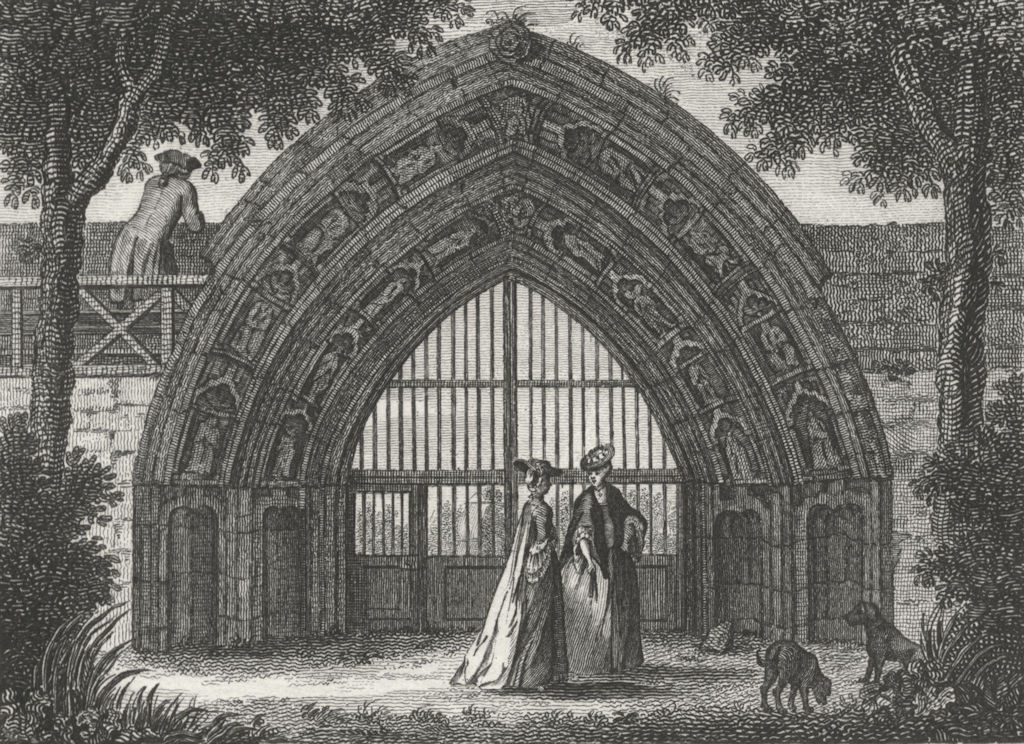 WORCS. Evesham Abbey, Worcestershire 1775 old antique vintage print picture