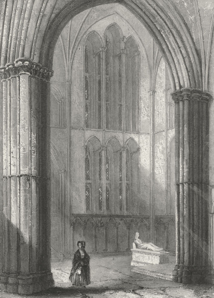 Associate Product WORCS. Worcester, Cathedral, choir c1850 old antique vintage print picture
