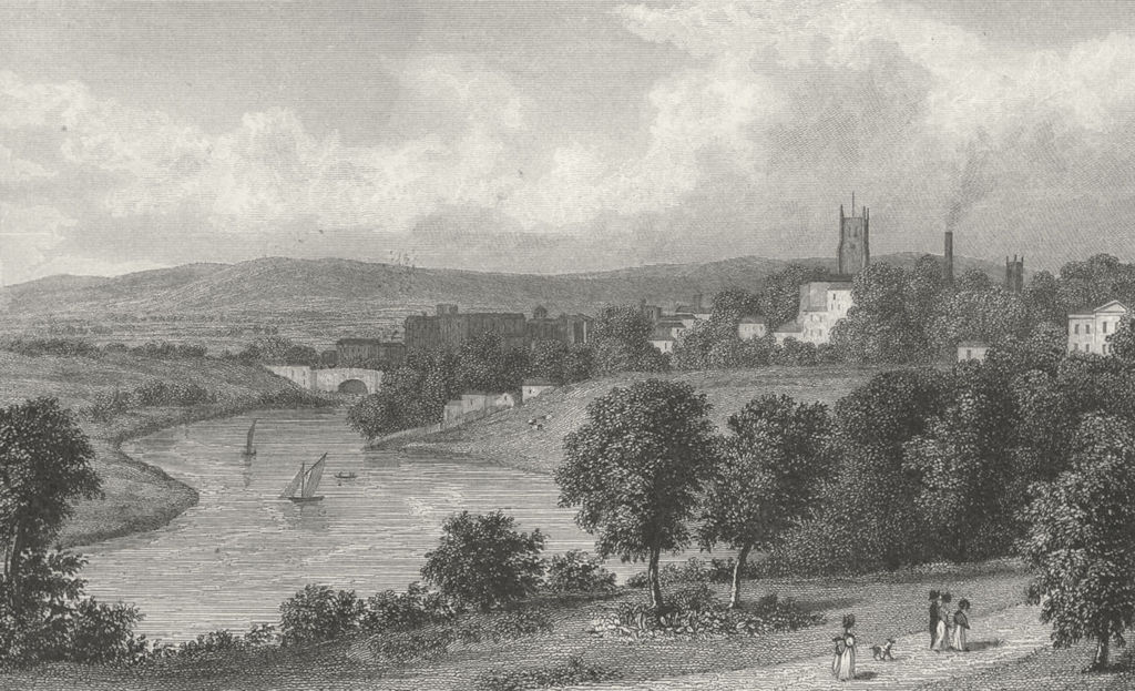 CHESTER. from Barrelwell Hill. Westall. Eaton Hall 1830 old antique print