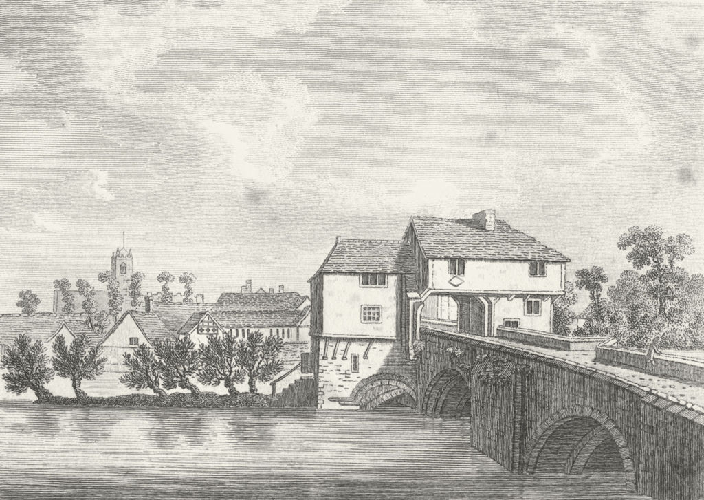 BEDS. Bedford bridge. Grose. 18C 1795 old antique vintage print picture