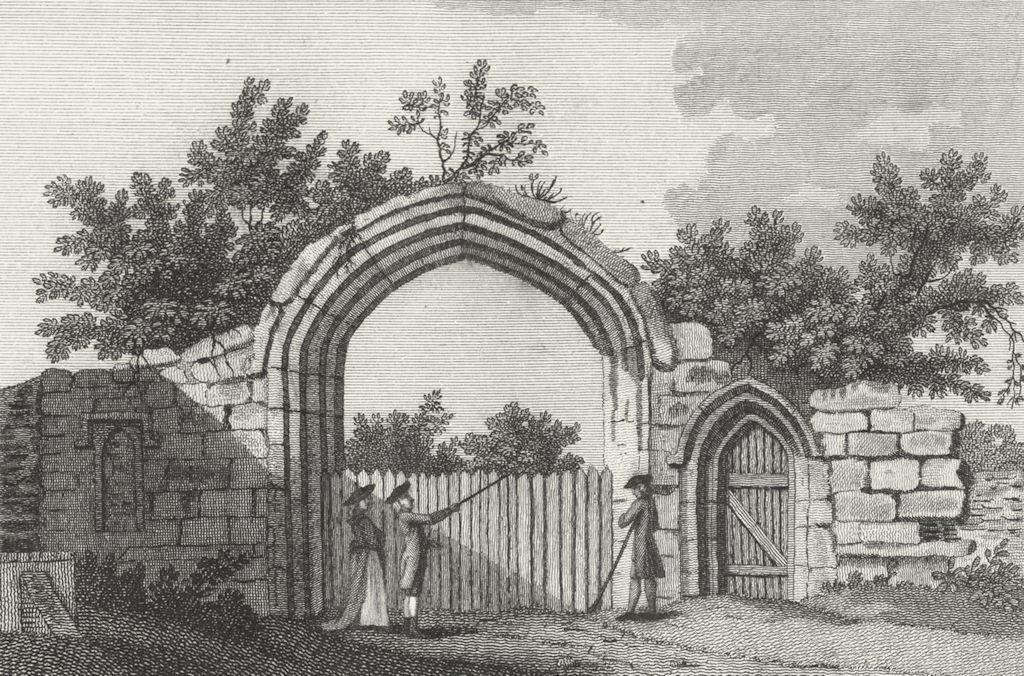 BEDS. Gate of Dunstable Priory, Bedfordshire. Grose 1783 old antique print