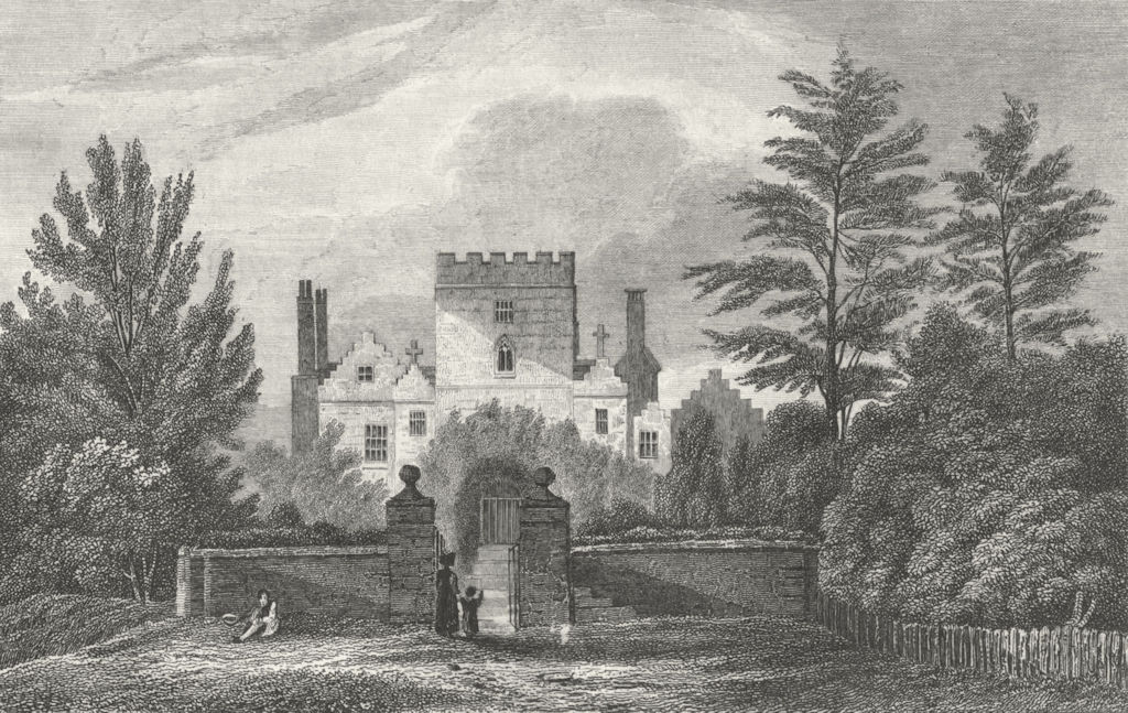 STAFFS. Stowerton Castle, Madam Grazebrook. West 1830 old antique print