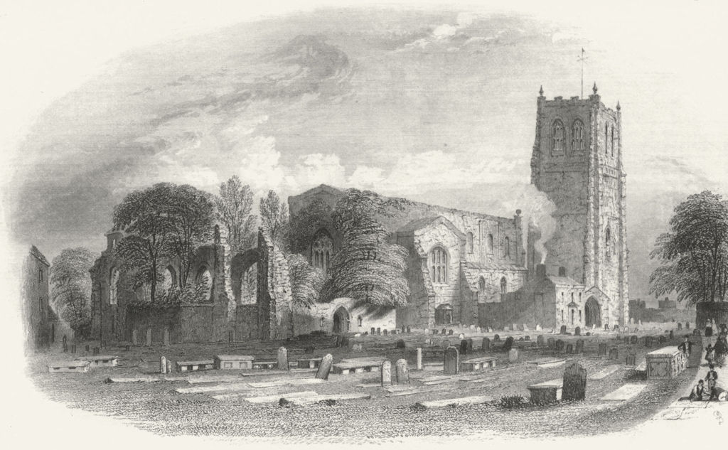 CHESTER. St John's Church & Ruins. Pritchard 1850 old antique print picture