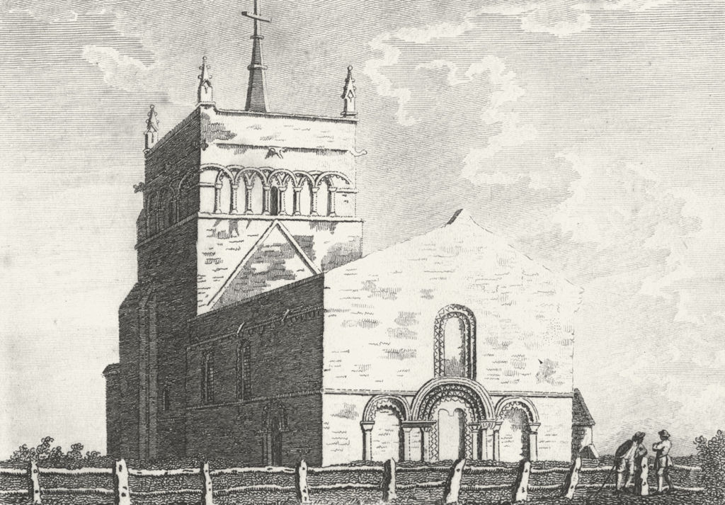 BUCKS. Stewkley Church. Grose. 18C 1795 old antique vintage print picture