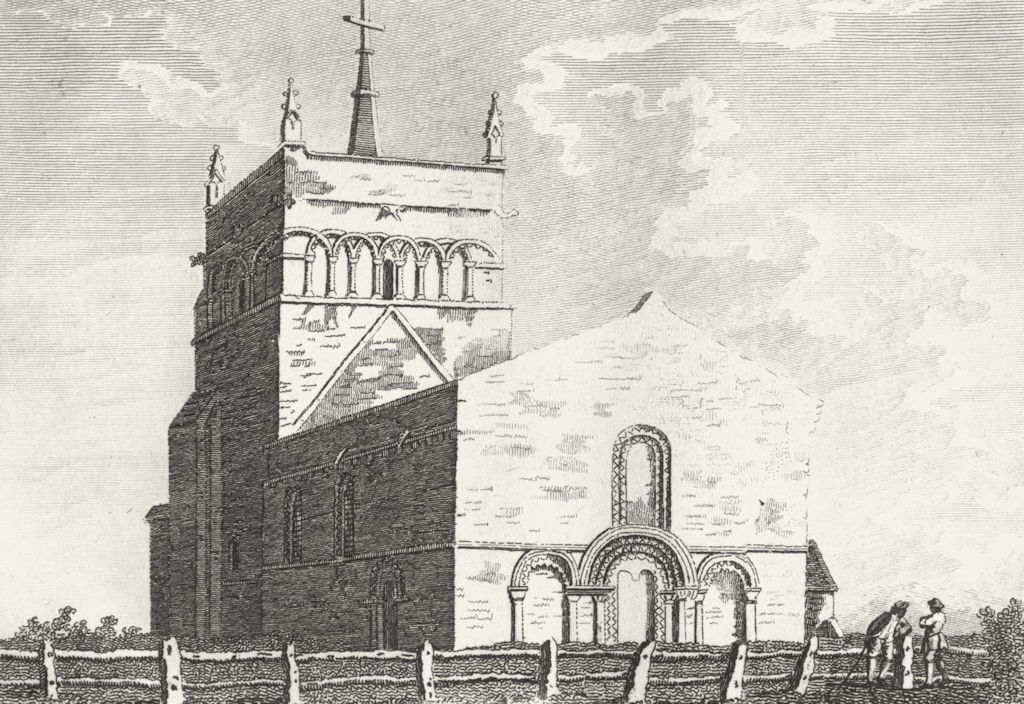 BUCKS. Stewkley Church. Grose. 18C 1795 old antique vintage print picture