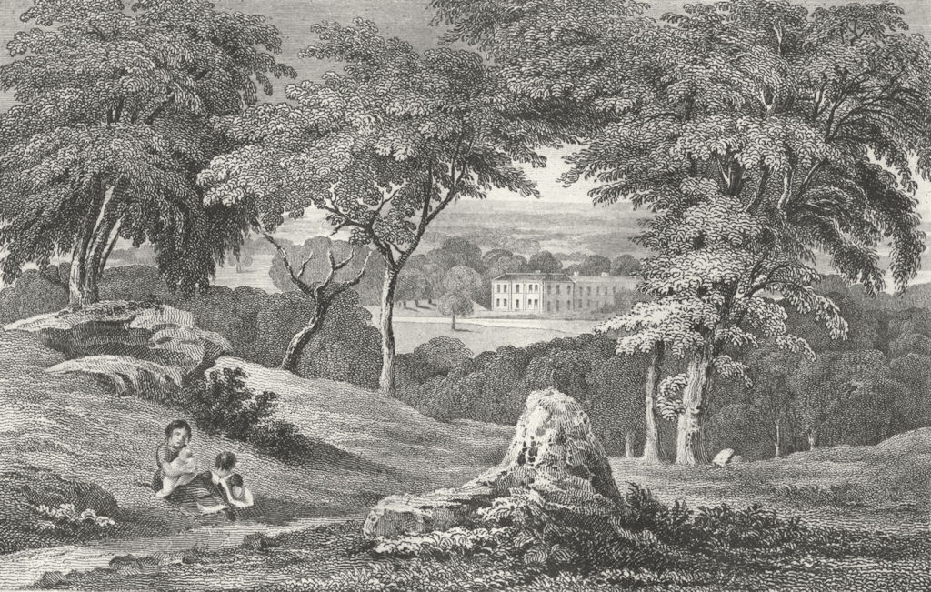 SHROPS. Sweeney Hall, Shropshrie Parker. West 1830 old antique print picture